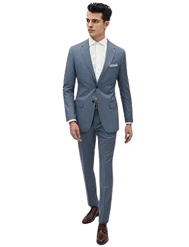 Costume deux pièces homme ajusté anti-plis style smoking formel à boutons