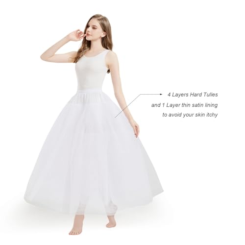 Women's A-line Hoopless Petticoat Crinoline Underskirt Slips Wedding Accessories YPT3004