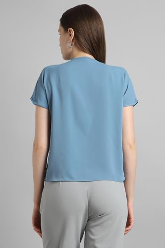 Image of Van Heusen Women's Polyester Regular Fit Half Sleeve V Neck Formal Top