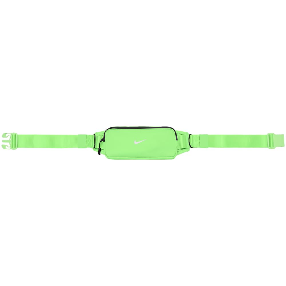 Nike Tempo Waistpack Laufgürtel Running Bauchtasche Jogging Gürtel für Smartphone Schlüssel Training Fitness, Illusion Green/Black/Silver, One Size