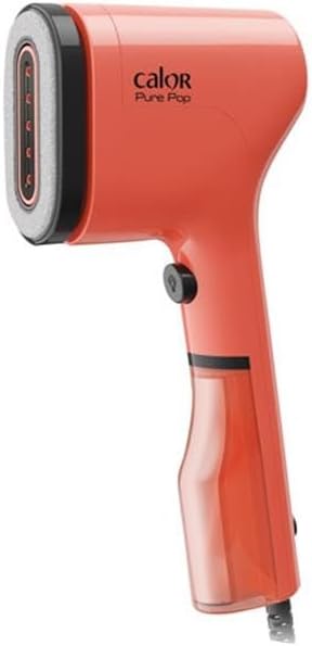 Calor Pure POP – Vaporizador 20 g/min, 1300 W, depósito de agua 70 ml, listo en 15 segundos, autonomía4 minutos, frota/purifica la ropa, coral, DT2022C0