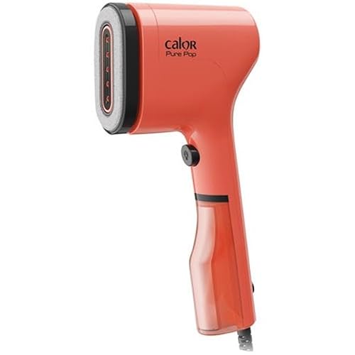 Calor Pure POP – Vaporizador 20 g/min, 1300 W, depósito de agua 70 ml, listo en 15 segundos, autonomía4 minutos, frota/purifica la ropa, coral, DT2022C0