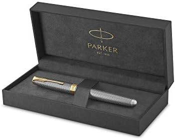 Parker 51 Fountain Pen | Deluxe Plum Barrel with Gold Trim | Fine 18k Gold Nib with Black Ink Cartridge | Gift Box