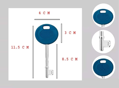 ROKEL Radar Disabled Toilet Key UK – 2 Blue Metal Key for Public Accessible Toilets. Durable, Waterproof, Easy Turn Access, Universal Fit for Elderly & Mobility Impaired Users (Blue, 2 Pack)