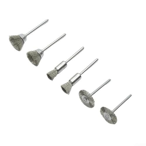 12Pcs/Set Wire Brushes Kit, Bowl Type 15Mm Straight Type 8Mm T Type 22Mm, Rotary Tool Accessories for Metal for Cleaning, Derusting, Grinding, Dusting, Deburring, Polishing, Stripping