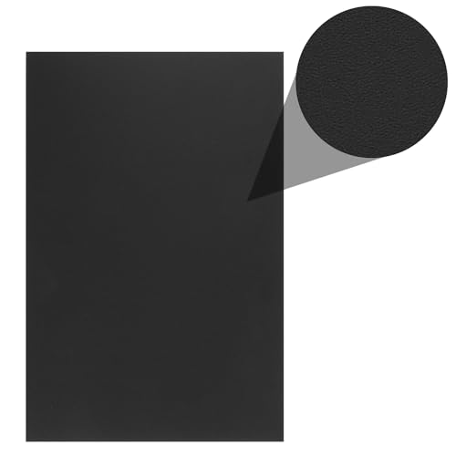 Image of ABS Plastic Sheet 8 x 12 Inch,Flexible Plastic Sheets 1 /10 Inch Thick Thermoplastic Sheet with Leather Texture Black for DIY Crafts Decors 2Pcs