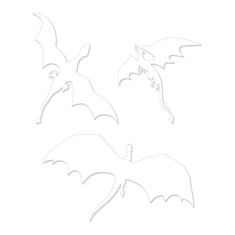 Overly Attached Decals 3 Dragons Flying Vinyl Decal for Car Truck Glass Window Laptop Electronics - 6" White Cover