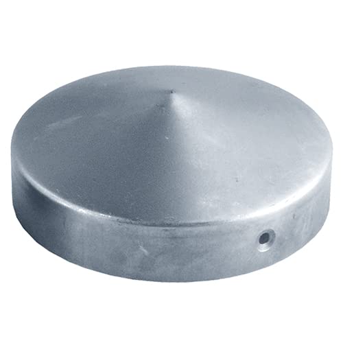 Generic Silver Galvanised Steel Fence Post Cap Cover Top 51 mm (2)
