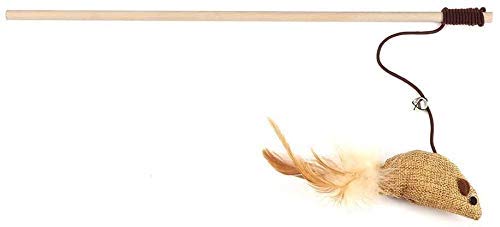 PSK-PET-MART-Feather-Interactive-Cat-Teaser-Toy-Playing-Spiral-Stick-Rod-Length-40-cmRope-Length-67-cm