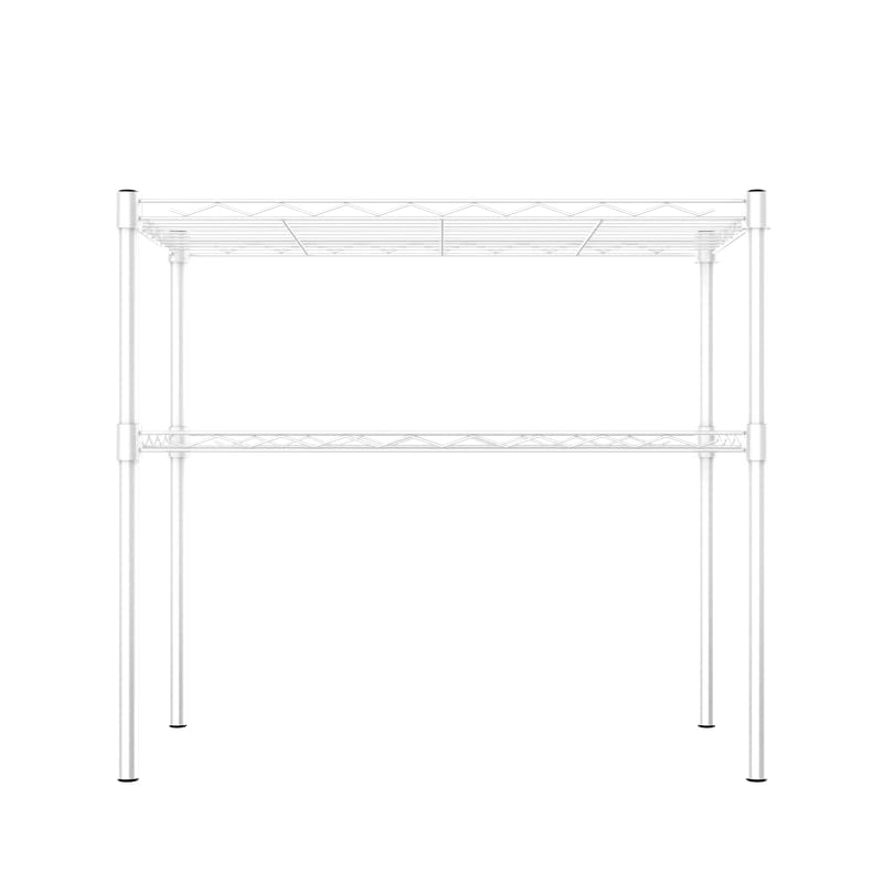 Image of 2-Shelves Microwave Compact Heavy Duty Steel Storage Rack | Multipurpose Shelving Unit for Kitchen, Home & Utility