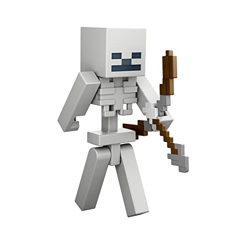 Minecraft Skeleton 3.25" Scale Video Game Authentic Action Figure With Accessory And Craft-A-Block #TOP2
