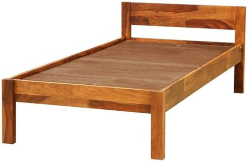 Image of CRAFT D ARTS Sheesham Wood Single Size Bed Without Storage | Wooden Single Bed | Space Saving Low Floor /Lying /Rise /Level /Profile Cot Bed for Bedroom, Natural Finish