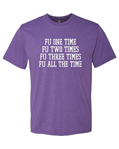 Furman University FU One Time Unisex Premium Short Sleeve T-Shirt (Purple Rush, Large) - Furman Paladins Apparel