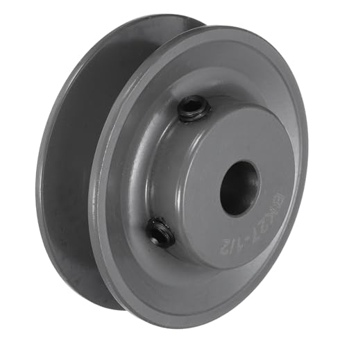 Image of sourcing map BK27-1/2 V-Belt Sheave 1/2"Bore x 2.85"OD Single Groove Web Sheave Bored-to-Size Sheave, Cast Iron, Belt Section for 3L or B Belt
