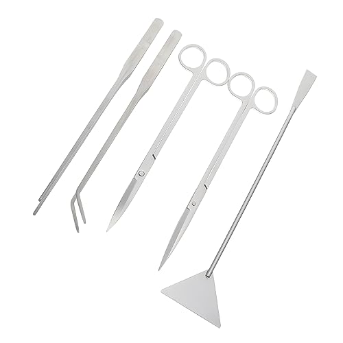 INOOMP 1 セット 水中道具 フォーセ ツイーザー 糸くず 植物 ドレンライン 水族館マグネット スティック ロング水槽スクレーパー 水族館はさみ 水族館 ステンレス鋼