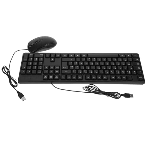 Ensemble clavier et souris filaire USB noir complet 104 touches
