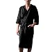 Produktbild Herren Bademantel Männer Kurzärmeliger langer Bademantel Wohnkleidung Leinenpyjama Robe Lounge Wear Home Robe Herren Loungewear Nachtwäsche -Black-3-XL