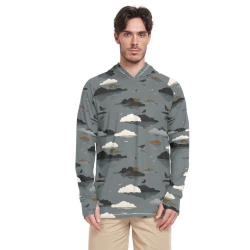 Sweat à capuche UPF 50+ pour homme pull anti-UV gris à séchage rapide pour le sport