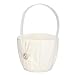 Junluck Silk Satin Romantic White Flower Basket Wedding Girl Basket Flower Decor(Ivory)