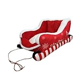 Fxzqgnh Weihnachten Hundebett Geformt wie Weihnachtsmann Schlitten Hundenest für Innen Weihnachtsdeko Haustierbett mit Boden M