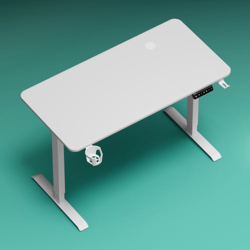 Image of Velocity Electric Height Adjustable Desk for Office Work | 80 Kg Weight Capacity | 5 Year Warranty | Sit-Stand Ergonomic Table | 3 Memory Preset (White, Table top - 100cm)