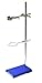 Laboratory Grade Metalware Set - Support Stand (8" x 5"), 12mm Dia. Rod (24" L), Cork Lined Burette Clamp with Boss Head and Retort Ring (2.5" dia)