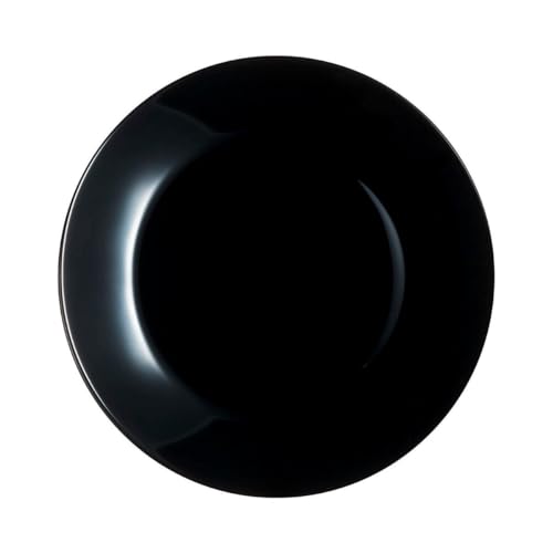 Arcopal Luminarc Zelie Negro Plato Llano Vidrio 25cm Sodo Apto Microondas Apto Frigorífico Apilable