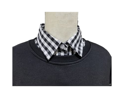Vpang Women's Stylish Detachable Half Shirt Blouse False Collar Plaid Shirt Dickey2