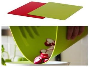 Pack 2 Chopping Cutting Board 14x11" Bendable Flexible Green Red Dralla New