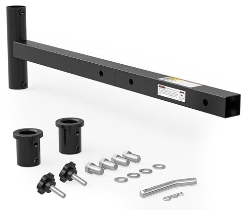 MaxxHaul 50102 Hitch Mount Umbrella Holder - Fits 2 Class III & IV Receivers - Heavy Duty Steel Holder for 1-3/8 to 2 Diameter Patio Umbrella Shafts - Ideal for Tailgating Camping and Fishing
