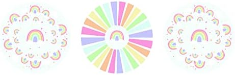 Anniversary House Pack of 75 Pastel Rainbow Cupcake Baking Cases | J141, White & Red