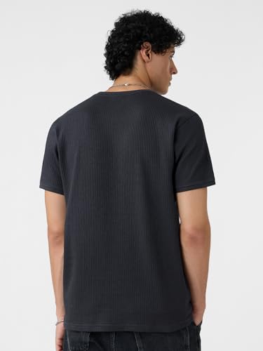Image of The Souled Store Korean T-Shirts: Men and Boys Short Sleeves Round Neck Solid Regular Fit Easy to Style Everyday Wear Trendy Lightweight T-Shirt
