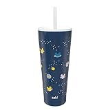Zak Designs Disney Mickey Mouse Vacuum Insulated Stainless Steel Travel Tumbler with Splash-Proof Li