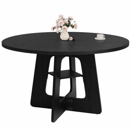 Round Dining Table for 4-6, 47" Kitchen Table for Dining