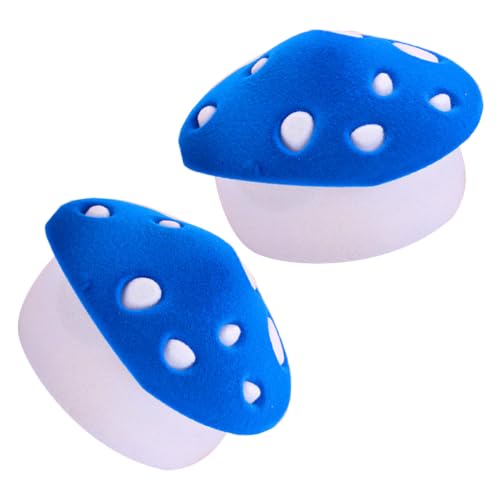 GREENADSCAPE Boîte à Bijoux Champignon en Velours 2 Pièces Bleu | Boite A Champignon Jolie, Doublure Douce, Compartiments Séparés, Format Pratique, Présentation sur Coiffeuse, Idée Présent
