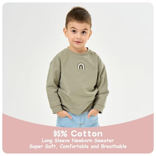 Organic Cotton Soft 0-5T Newborn Baby Toddler Outfits Sweatshirt for Boys and Girls Unisex Long Sleeve3