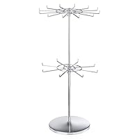 APL Display-Display Rack 2 Tier Jewelry Display Holder, Heavy Duty Adjustable Metal Spinning Display Stand for Necklaces, Bracelets, Earrings, Ring