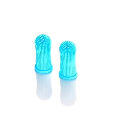 Animal House – Set mit 2 Silikon-Fingerzahnbürsten für Hunde – Fortschrittliche Zahnpflege für Ihren treuen Freund – Ideal für kleine Hunde – Fingerhut für effektive Zahnreinigung