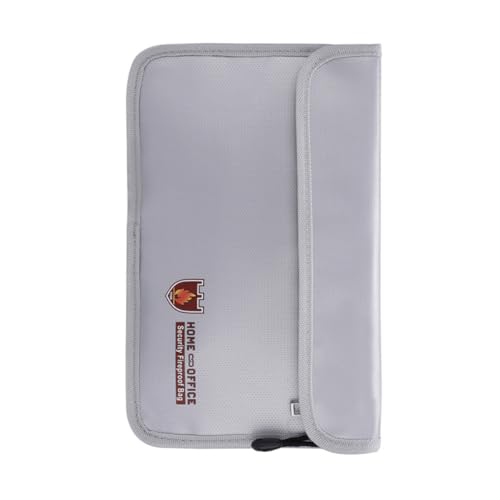 Pochette porte-fichier argenté ignifuge avec double fermeture éclair format moyen