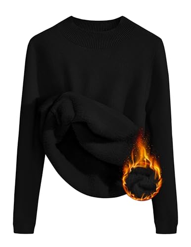 ZESICA Women's Fleece Sherpa Lined Sweater 2026 Winter Thermal Shirts