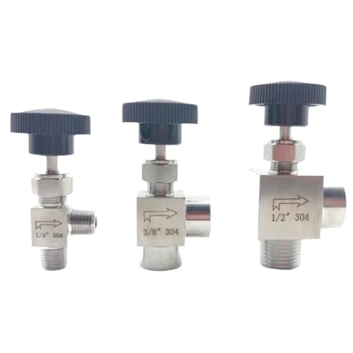 Válvula de aguja NPT 1/8 en codo hembra de acero inoxidable 304 4