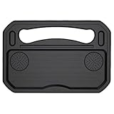 Mesa Pequeña para Volante de Coche Negra, Mesa de Comedor para Coche Adecuada para Ordenadores Portátiles, Mesa de Almacenamiento para Volante de Coche, Bandeja para Comedor