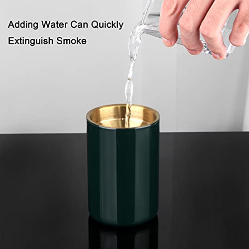 Ukaeno Ashtray with lid, stainless steel wind ashtray, ashtray for outdoor, balcony and office, windproof and portable, dark green - Image 5