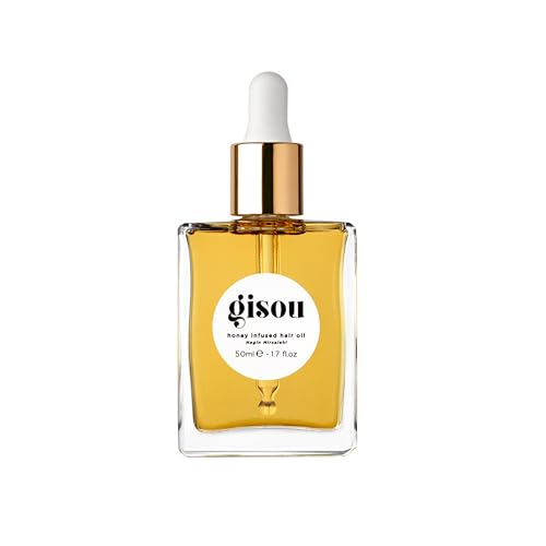 Gisou Honey Infused Hair Oil – Hydrating & Frizz Control Treatment with Mirsalehi Honey, Adds Shine & Heat Protectant for All Hair Types, 1.7 Fl Oz