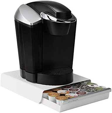 Mind Reader Single Serve Drawer and Holder, Coffee Station and Pod Capsule Storage Organizer, 30 Capacity, 13.1 x 9.5 x 2.5, White