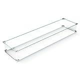 UPHA 35.43" x 9.45" x 8" Flame/Wind Guard, Glass Fire Pit Accessories for 56" Patio Propane Gas Conc