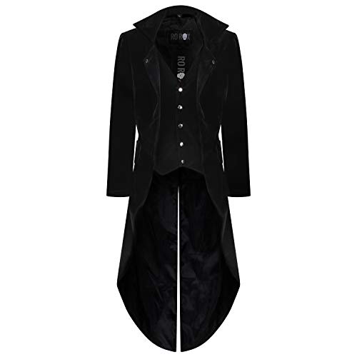 Ro Rox Abrigo Largo Gótico Formal para Hombres Terciopelo (X-Large)