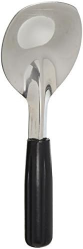 Cuchara de pala para helado con mango negro sin doblar, acero inoxidable resistente, perfecta para recoger y servir golosinas congeladas disponible en Yaxa Peru