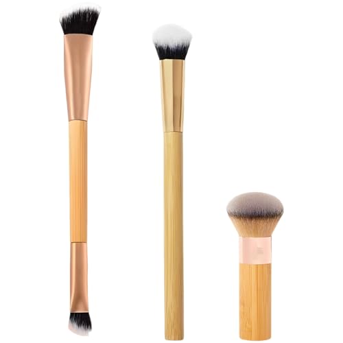 Pinceau de maquillage double extrémité pour un liner et teint parfait