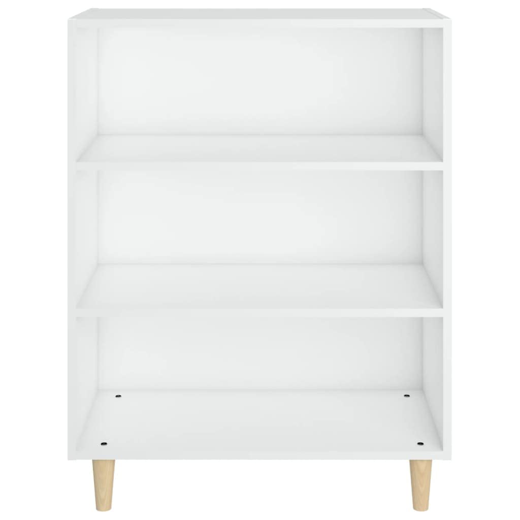 Credenza bianca in legno, 69,5 x 32,5 x 90 cm, con 3 ripiani, per soggiorno, corridoio, camera da letto, armadietto con spazio e superficie liscia